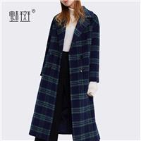 Vogue Slimming Column Lattice Winter Wool Coat Overcoat - Bonny YZOZO Boutique Store