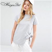 Must-have Street Style Simple Split Asymmetrical Tie Casual T-shirt - Bonny YZOZO Boutique Store